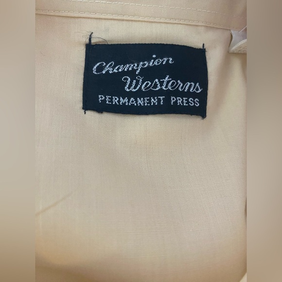 Vintage Men's Champion Western Cream Pearl Snap Button-Up Shirt - Picture 6 of 6